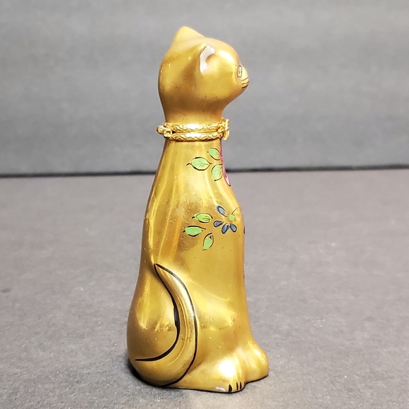 Limoges Peint Main Cat Trinket Box - Picture 4 of 11